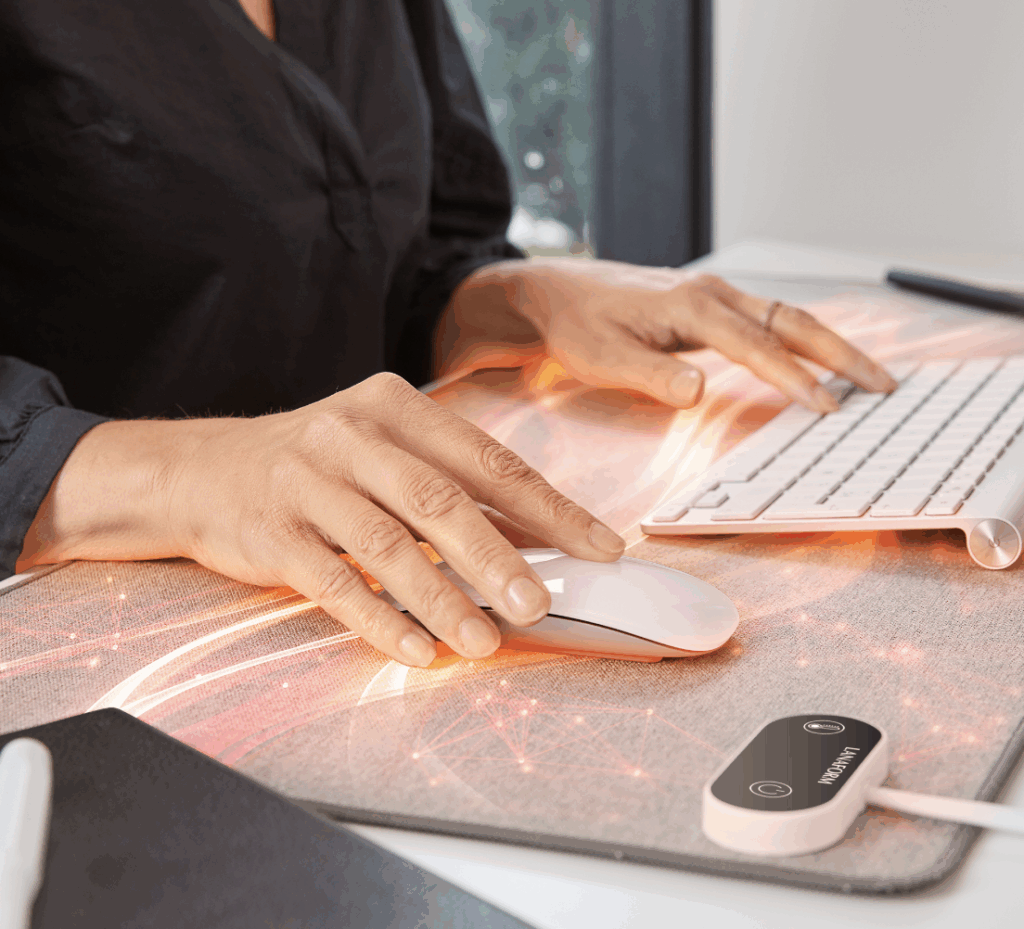 au bureau sous main chauffant